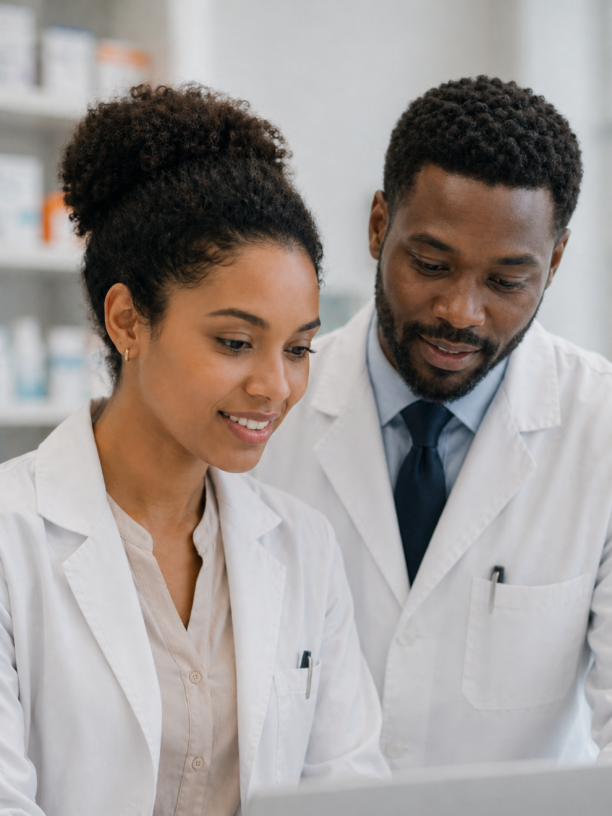 Professionals reviewing healthcare platform.